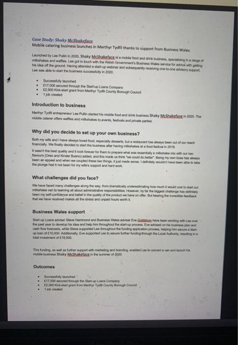 IVER ) N Based on the case study Shaky