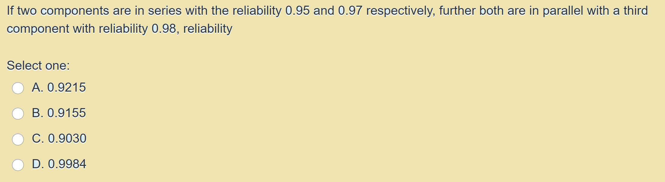 If two components are in series with the