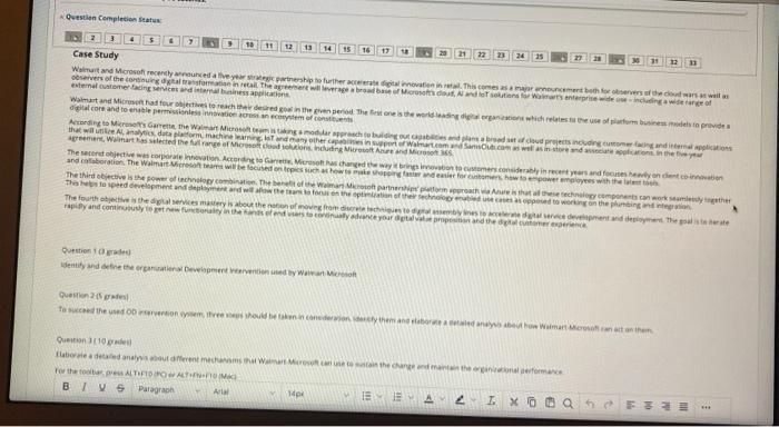 Question Completion Status 22 Case Study Walmart
