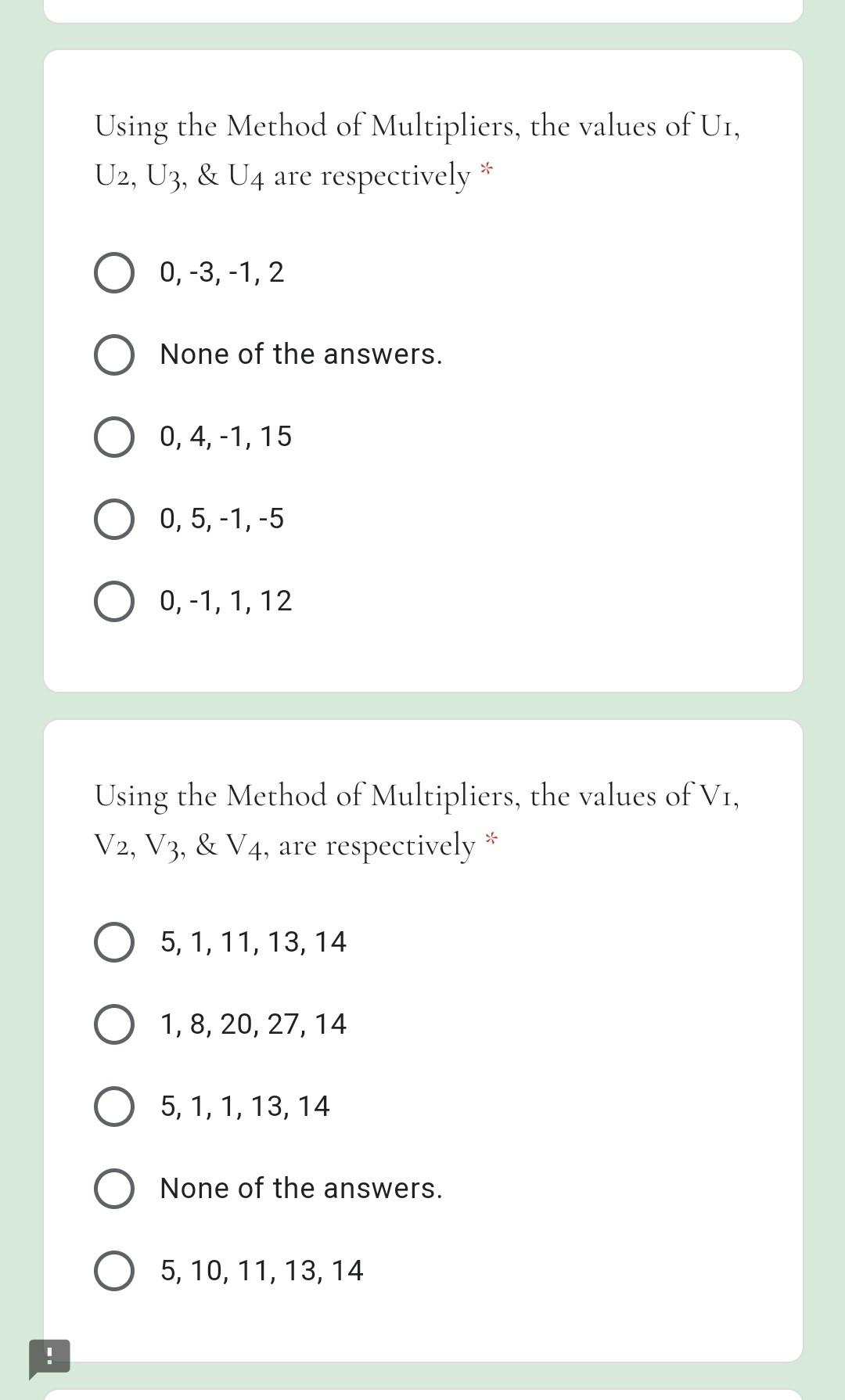 Transportation Algorithm Complete the following