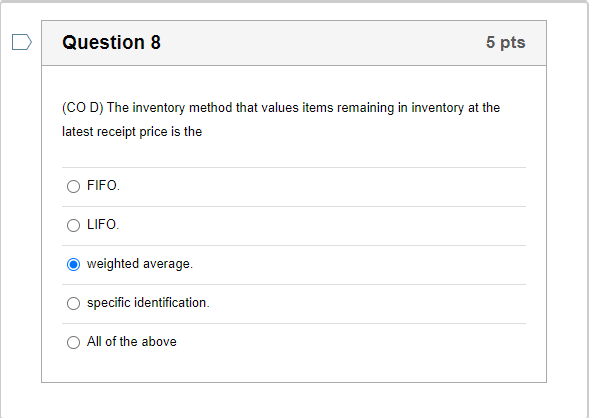 Question 1 5 pts (COG) This act protected