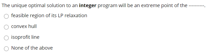 The unique optimal solution to an integer program