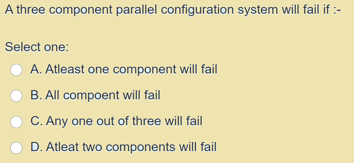 A three component parallel configuration system