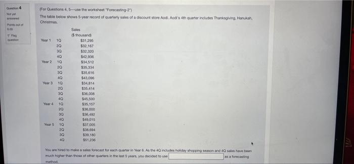 Pom 600 lag 8 8 8 8 8 For Questions 4,5 use the