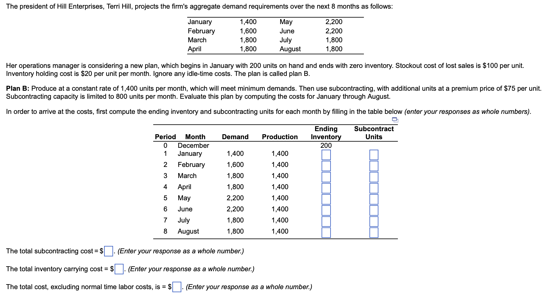 Her operations manager is considering a new plan,