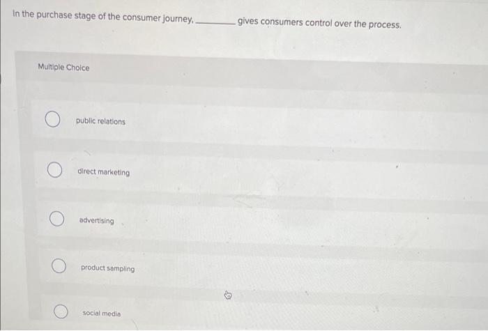 In the purchase stage of the consumer journey..