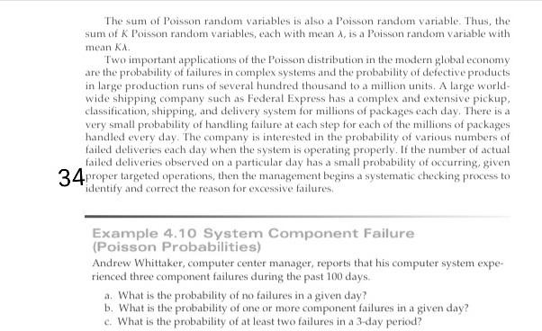 hh The sum of Poisson random variables is also a