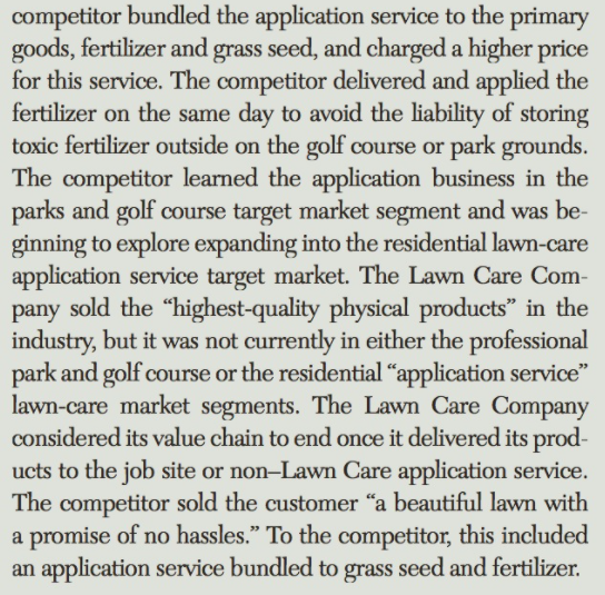 A. Explain the company Lawn Cares strategic