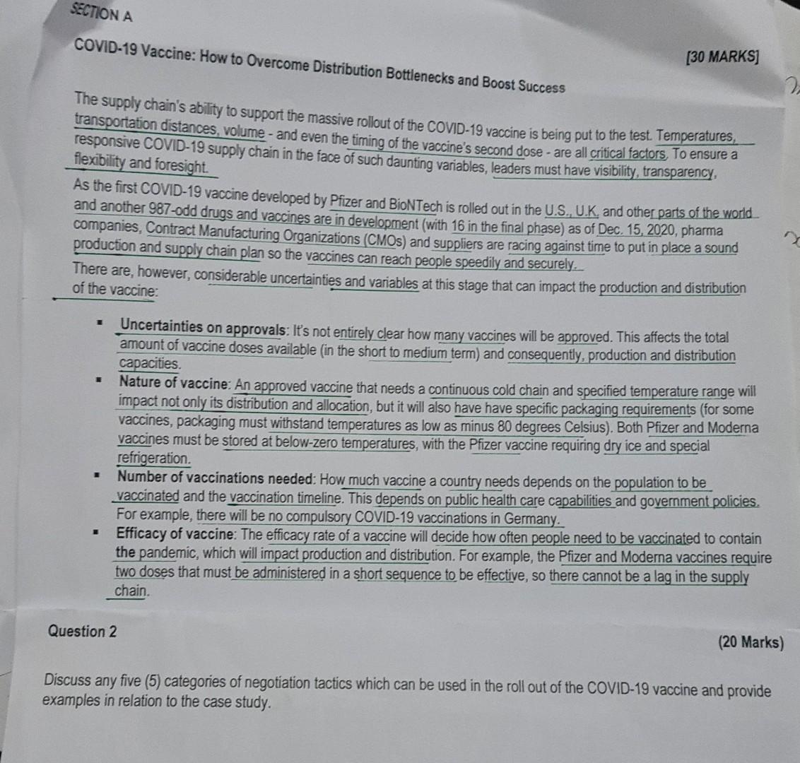 [30 MARKS] COVID-19 Vaccine: How to Overcome