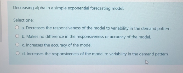 Decreasing alpha in a simple exponential
