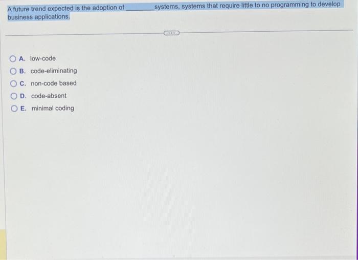 A future trend expected is the adoption of