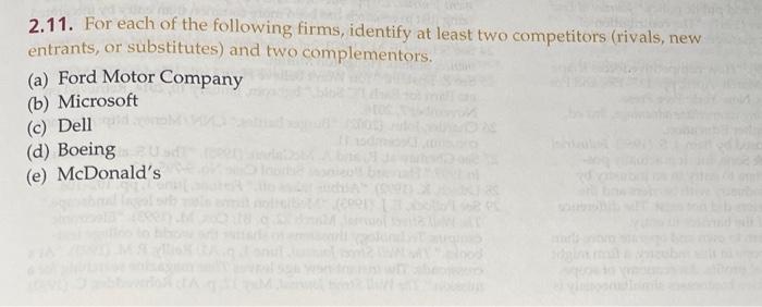 Please answer all! Not just one 2. 11. For each