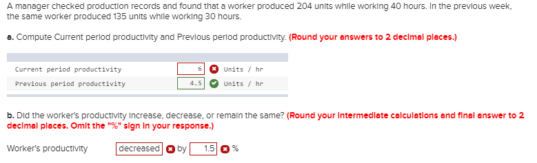 A manager checked production records and found