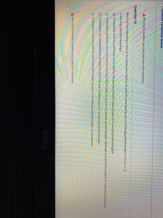 Moving to another question will save this