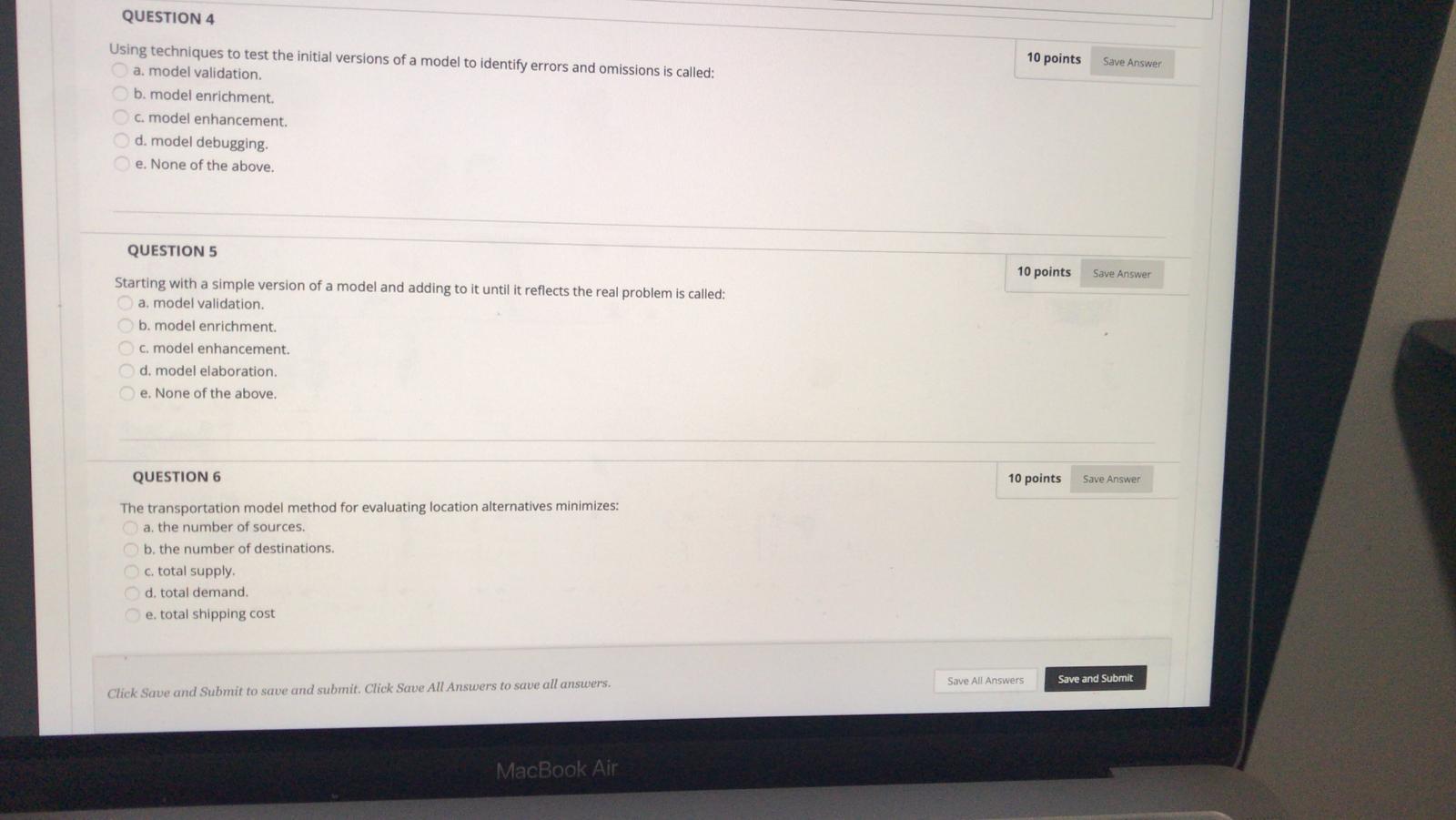 QUESTION 4 10 points Save Answer Using techniques