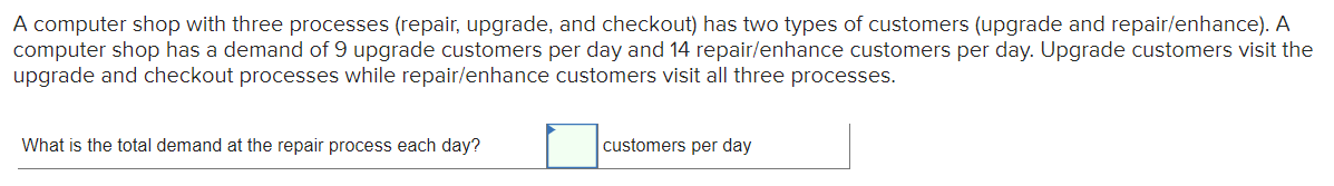 A computer shop with three processes (repair,