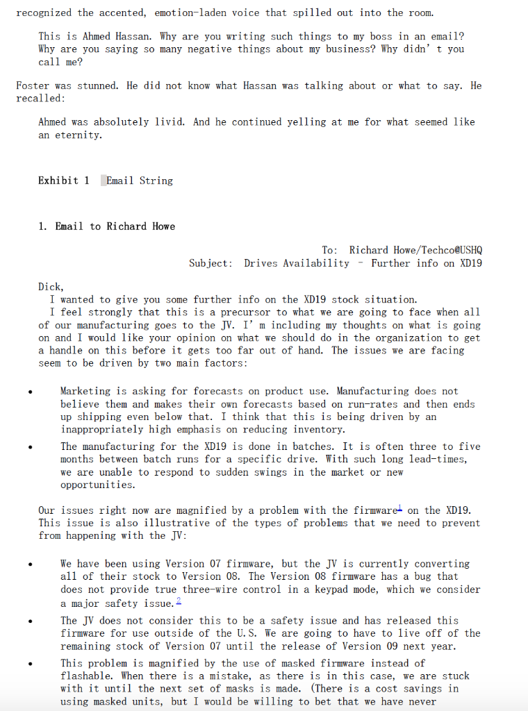 How did each recipient interpret the email(s)?
