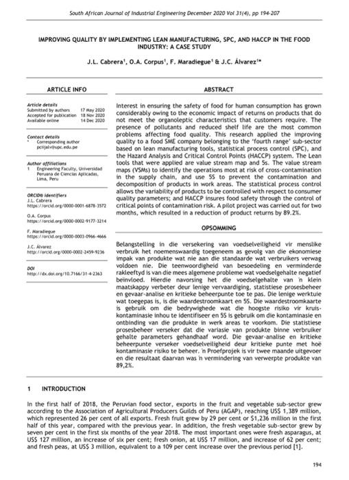 South African Journal of Industrial Engineering