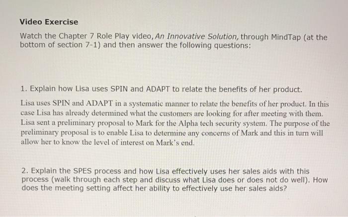 help with number #2 Video Exercise Watch the