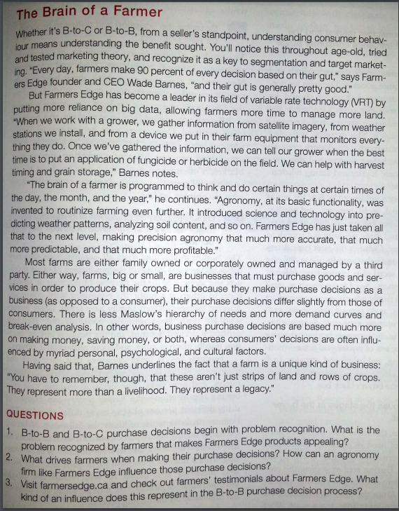 The Brain of a Farmer Whether it's B-to-C or