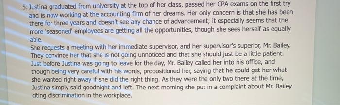 5. Justina graduated from university at the top