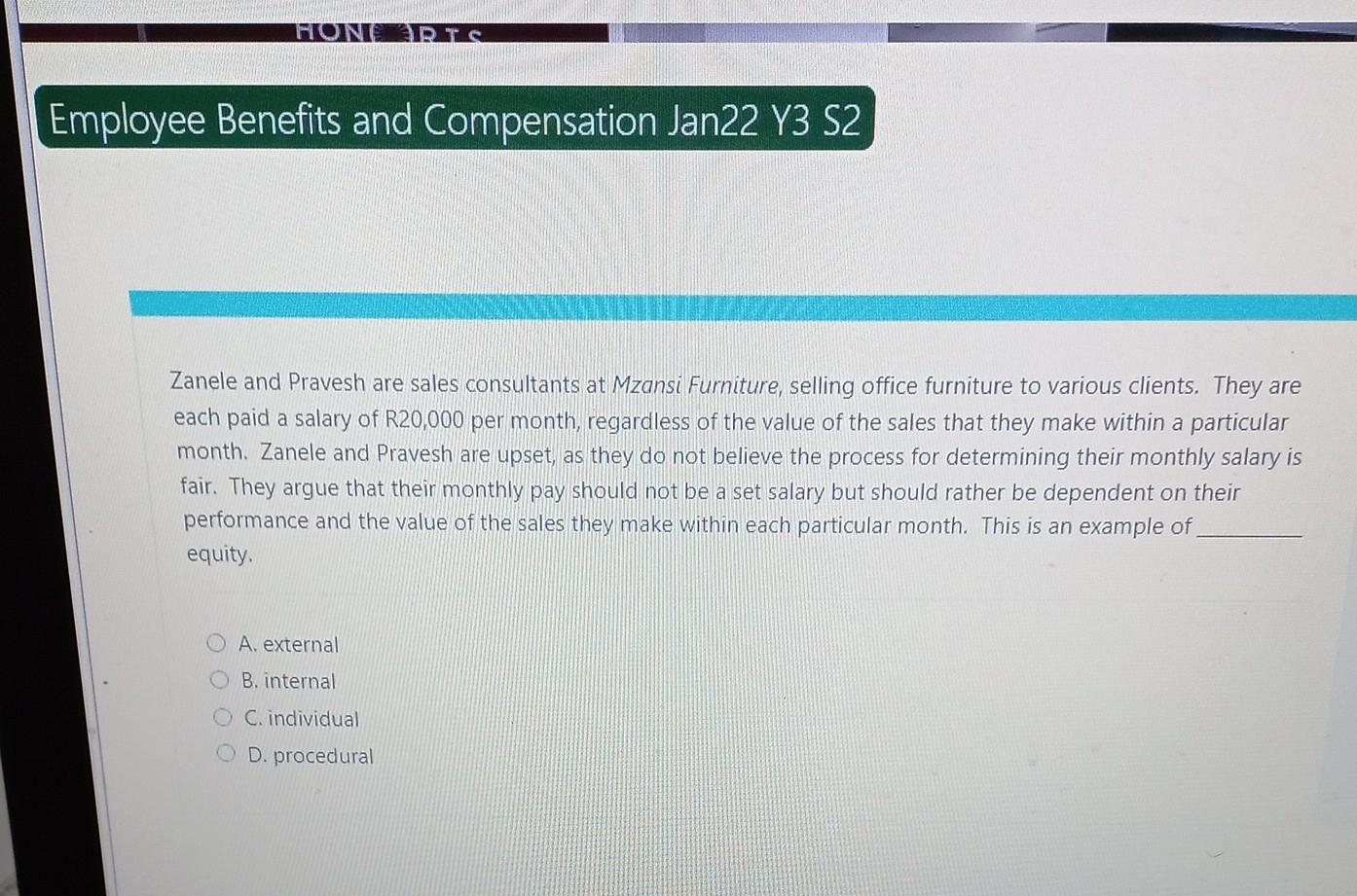 Employee Benefits and Compensation Jan22 Y3 S2