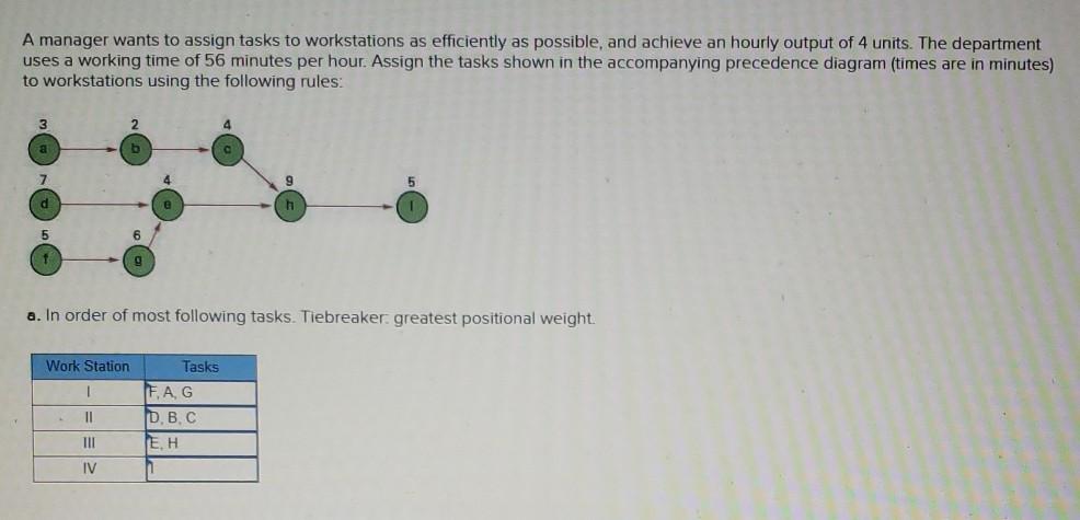 answer B please A manager wants to assign tasks