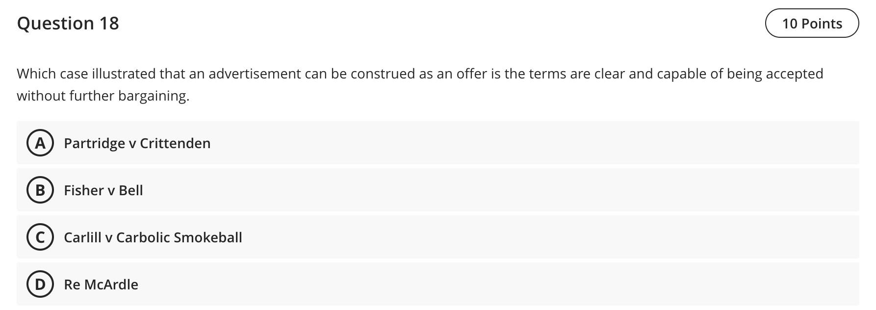 Question 16 1 Point The mailbox/postal rule of