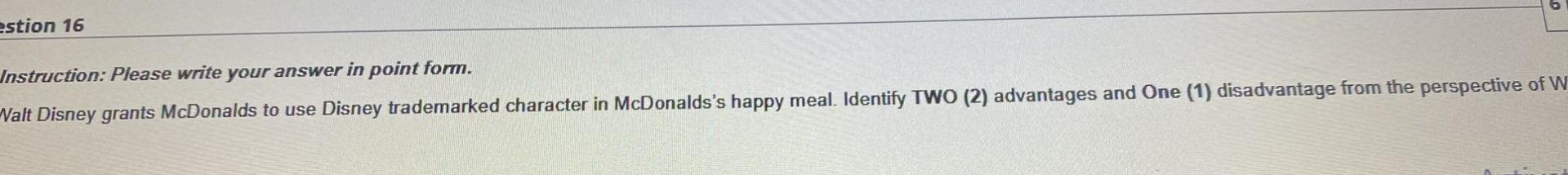 estion 16 Instruction: Please write your answer