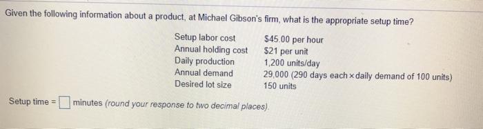 Given the following information about a product,