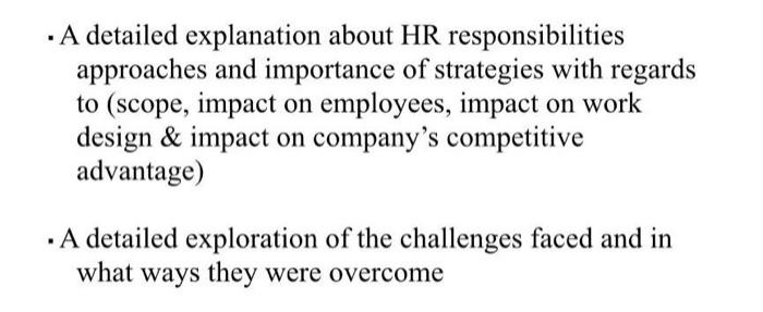 A detailed explanation about HR responsibilities