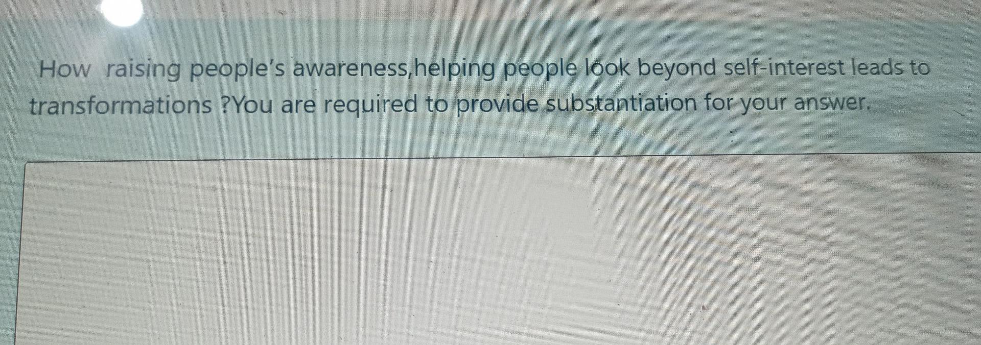How raising people's awareness, helping people
