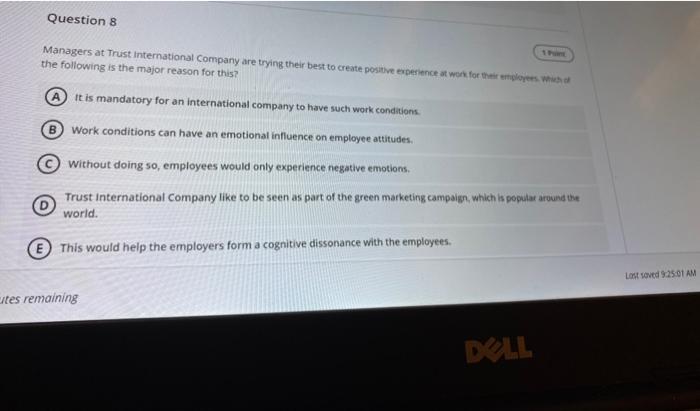 Question 8 Managers at Trust International
