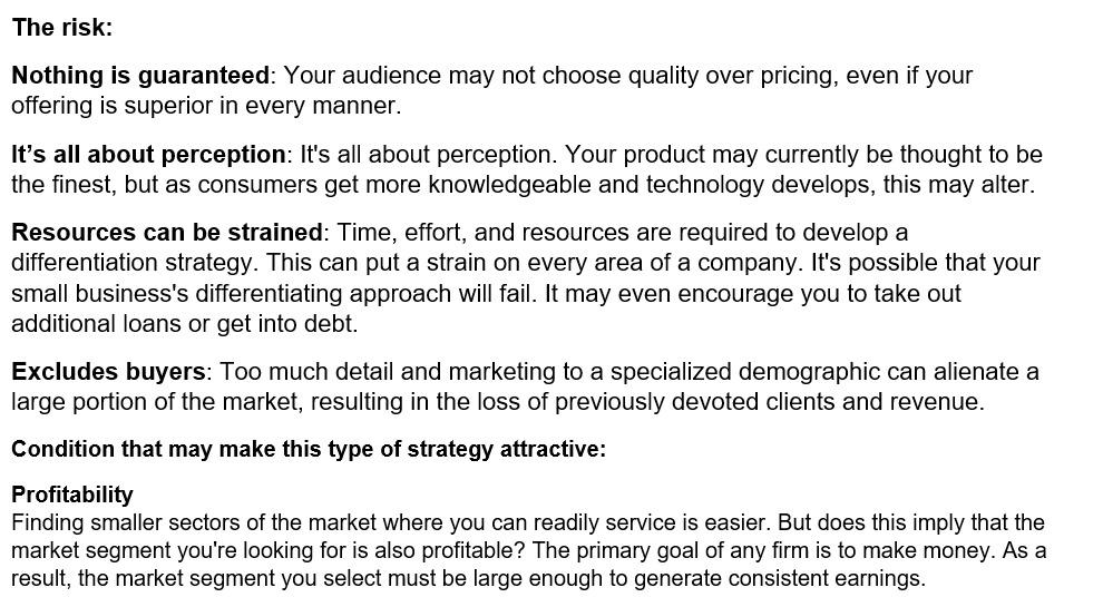 Growth Another essential factor to consider in a