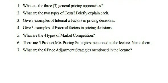 I need it asap please 1. What are the three (3)