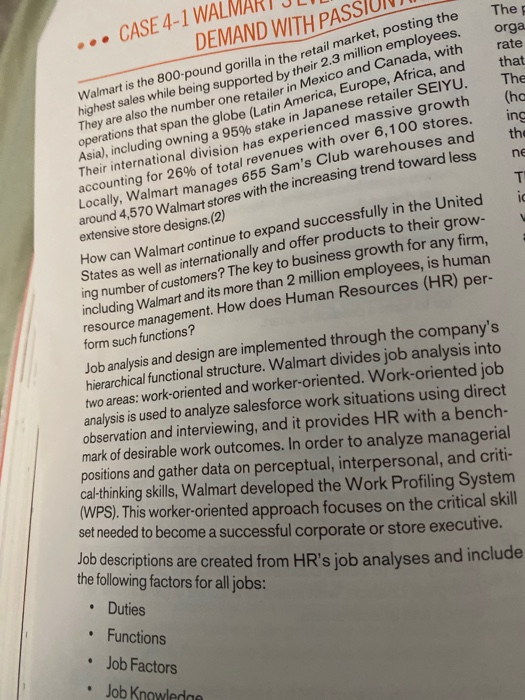 The orga rate that The . CASE 4-1 WALMART DEMAND