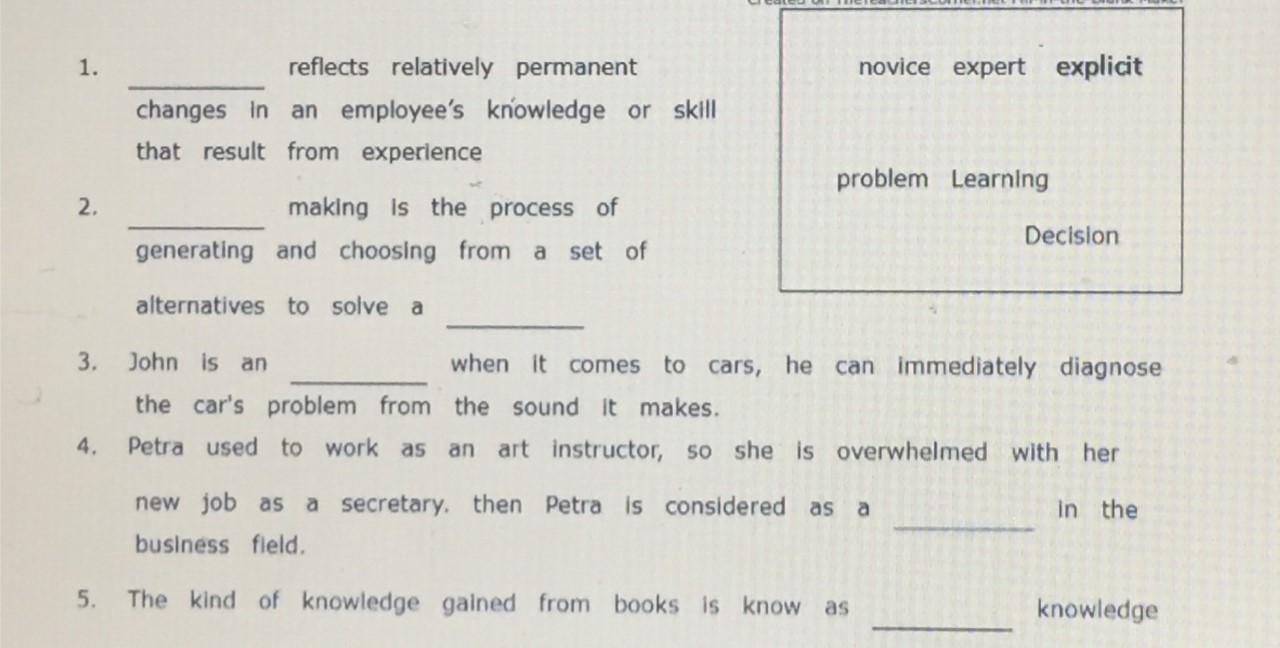 Fill In the blanks: please make sure the answer