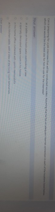 Can is preparing for a job interview that will be