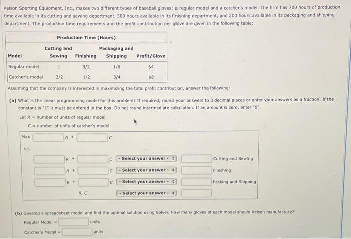 Kelson Sporting Equipment, inc, makes two