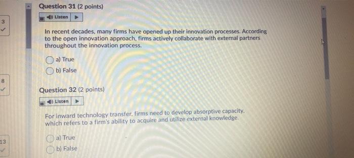 3 Question 31 (2 points) Listen In recent