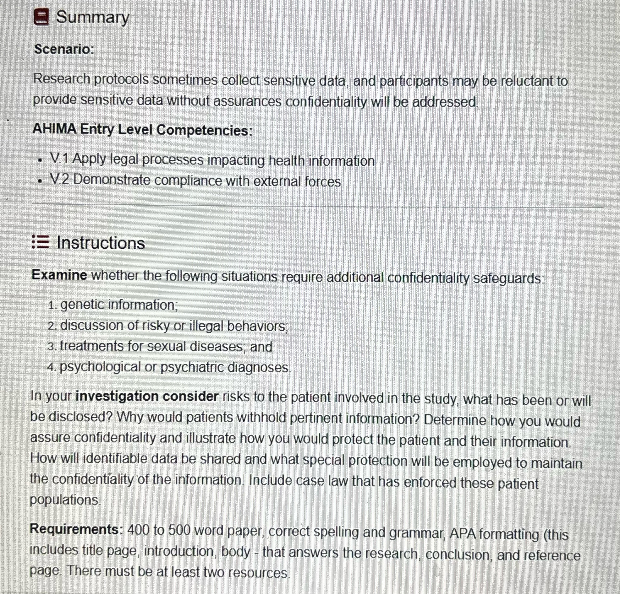 Summary Scenario: Research protocols sometimes