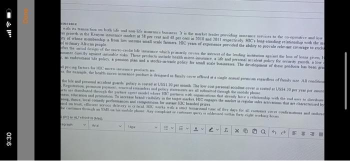 case study 2. Consider HIC's approach to market