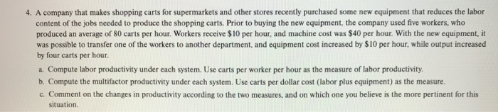 4. A company that makes shopping carts for