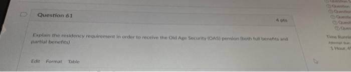 Question 61 Explain the residency requirement in