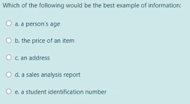 1,) Which of the following would be the best