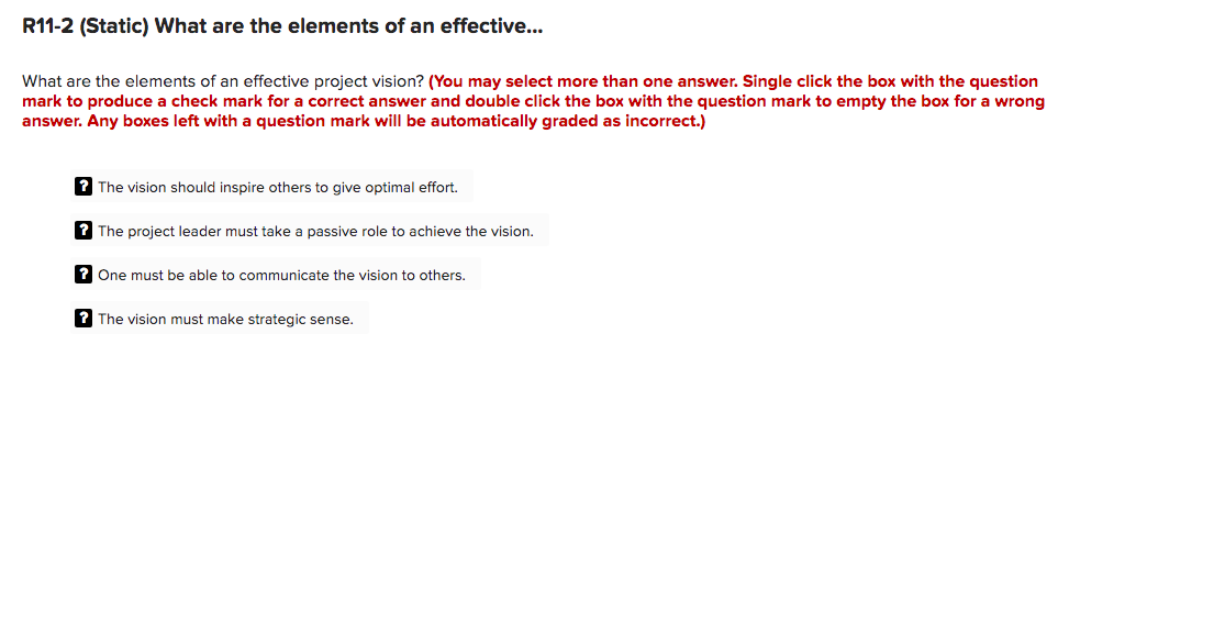 R11-2 (Static) What are the elements of an