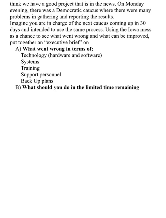 think we have a good project that is in the news.