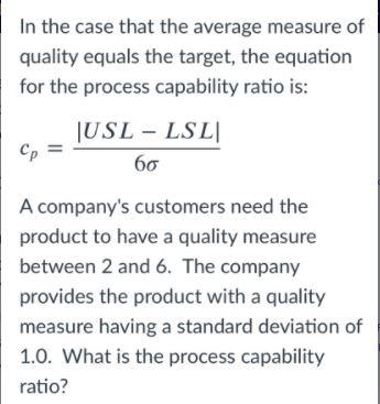 In the case that the average measure of quality