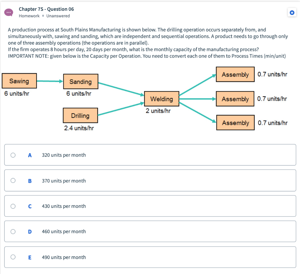 Chapter 75 - Question 06 Homework. Unanswered A