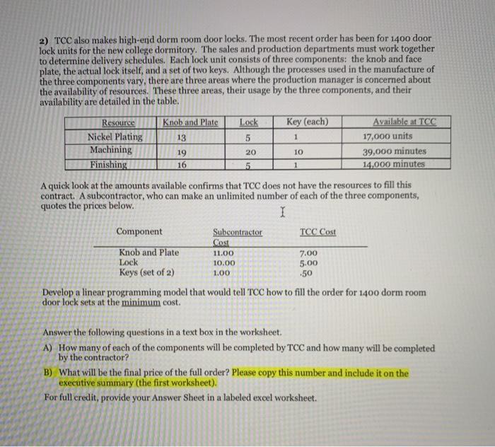 2) TCC also makes high-end dorm room door locks.